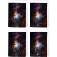 Wee Blue Coo Galaxy Orion Nebula Space Cosmic NASA Pack of 4 Greeting Cards | Size: 4 Pack
