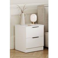 HD Designs Trega 2 Drawer Bedside Chest Table Space Saving Storage in White