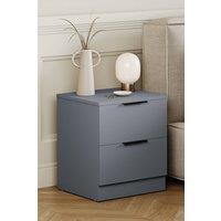 HD Designs Trega 2 Drawer Bedside Chest Table Space Saving Storage in Grey