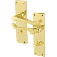 AFIT Polished Brass Scroll Bathroom Door Handle Privacy 1 Pair in Gold | Size: 150mm x 150mm