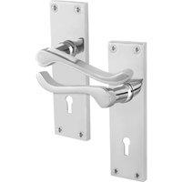 AFIT Chrome Scroll Door Handle Sashlock Internal Victorian 1 Pair in Silver | Size: 150mm x 150mm