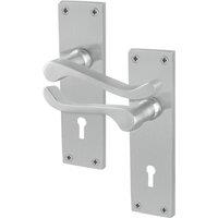 AFIT Satin Chrome Scroll Door Handle Sashlock Victorian 1 Pair in Silver | Size: 150mm x 150mm