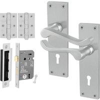 AFIT Satin Chrome Scroll Handle Sashlock Hinges (64mm) 1 Pair in Silver | Size: 150mm x 150mm