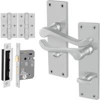 AFIT Satin Chrome Scroll Bathroom Handle Lock Hinges (64mm) in Silver | Size: 150mm x 150mm