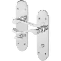 AFIT Chrome Bathroom Door Handles, 1 Pair Polished Chrome Backplate Handles in Silver | Size: 150mm x 150mm