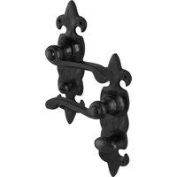 AFIT Black Antique Cast Iron Bathroom Door Handles Backplate 1 Pair | Size: 150mm x 150mm