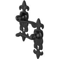 AFIT Black Antique Cast Iron Key Lock Door Handles Backplate 1 Pair | Size: 150mm x 150mm