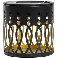 Obasyhig Style 1 Solar-powered Openwork Projection Wall Lamp in Black