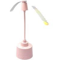 Obasyhig Portable Bendable Fly Repellent Fan with Night Light in Pink