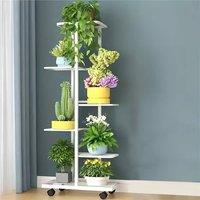 Nordara 6 Tier 7 Pot Metal Plant Shelf Display Stand Flower Holder in White