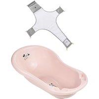 Keeeper Pink Disney Baby Bath 84cm with Plug & Baby Bath Safety Net
