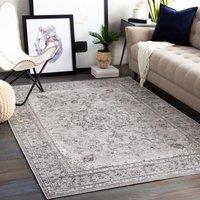 Livabliss Monte Carlo-Vintage Grey Charcoal White Traditional Boho Living Dining Bedroom Rug | Size: 160 cm x 220 cm