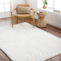 Livabliss Nomadic Shaggy Ivory Modern Graphic Soft Plush Pile Rug | Size: 160 cm x 215 cm