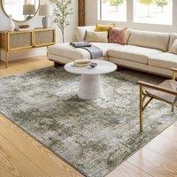 Livabliss Avellino Abstract Green Grey Beige Modern Marble High Pile Living Rug | Size: 200 cm x 280 cm