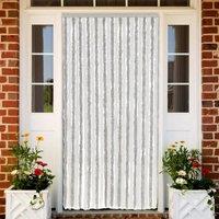 Berkfield Home Fly Curtain Light Grey & White 100x230 cm Chenille