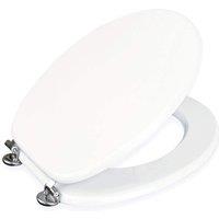 Showerdrape Oxford Mahogany Wooden Toilet Seat in White