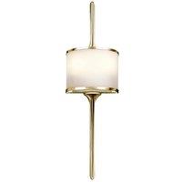 Netlighting Mona 2 Light Bathroom Wall Light Polished Brass IP44 G9 in Yellow