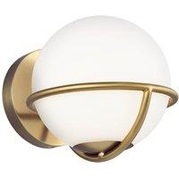 Netlighting Apollo 1 Light Wall Light Burnished Brass G9 in Yellow