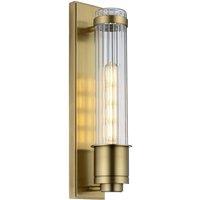 Netlighting Wellington 1 Light Wall Light Aged Brass IP44 in Yellow
