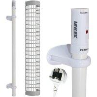 MYLEK Tubular Heater 190W 150cm Built in Thermostat & Mounting Brackets IP44 in White