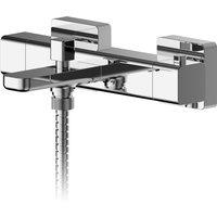 Balterley Wall Mount Thermostatic Bath Shower Mixer Bar Valve Tap Chrome in Silver