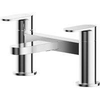 Balterley Current Round Deck Mounted Bath Filler Tap, 2 Lever Handles - Chrome in Silver