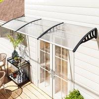 OUTSUNNY Front Door Canopy Outdoor Awning 300x96cm for Window Porch Back Door Clear | Size: 300x96 cm