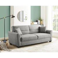 Home Detail Fallon Fabric Sofa Bed With Underseat Storage & Matching Cushions & Black Block Feet in Grey
