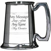 Uniqueful Personalised 10oz Half Pint Pewter Tankard Birthday Gift for Friend in Silver