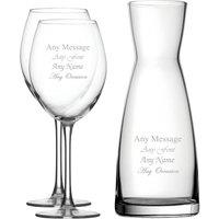 Uniqueful Personalised Set of 2 Enoteca Wine Glasses Contemporary Carafe Set in Clear
