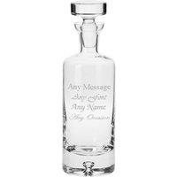 Uniqueful Personalised Engraved 750ml Handmade Bubble Base Arran Round Decanter in Clear