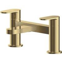 Balterley Current Round Deck Mounted Bath Filler Tap Rounded Spout Brushed Brass in Gold