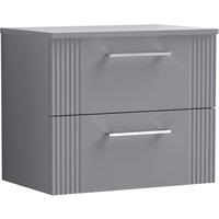 Balterley 2 Drawer Wall Hung Vanity Unit Colour Match Worktop, Grey 600mm