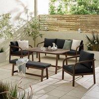 FurnitureboxUK Lydiard Solid Wood 8 Seat Garden Dining Set in Walnut