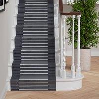 Kukoon 3ft - 39ft Grey Striped Stair Carpet Long Hallway Runner Rug | Size: 60 cm x 7310 cm