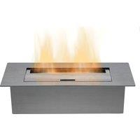 Adam Fires & Fireplaces Large Bio Ethanol Burner in Stainless Steel, 3L Capacity in Grey