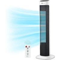 PureMate 32-inch Oscillating Tower Fan with Timer, Sleep Mode & Remote Control in Black