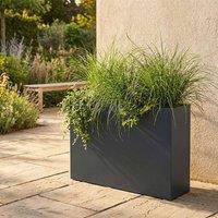 Nicoman Metal Planter Galvanised Steel Trough Planter - 90cm x 82cm in Dark Grey | Size: 90 cm x 82 cm