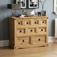 HD Designs Corona 4+3+2 Solid Wood Drawer Storage Bedroom Furniture in Brown