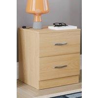 HD Designs Riano 2 Drawer Bedside Cabinet Chest of Drawers in Brown