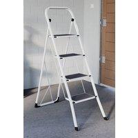 HD Designs 4 Step Folding Ladder With Anti-Slip Mat in White