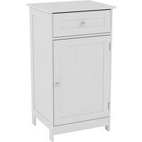HD Designs Modern 1 Door 1 Drawer Freestanding Cabinet Bathroom Storage in White