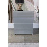 HD Designs Glinton 'HIGH GLOSS 2 Drawer Bedside Chest' Storage Bedroom Furniture in Grey