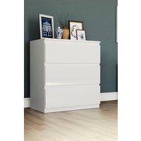 HD Designs Glinton 3 Drawer Chest of Drawers High Gloss Bedroom Furniture in White