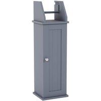 HD Designs Freestanding Toilet Roll Holder & Cupboard Bathroom Storage in Grey