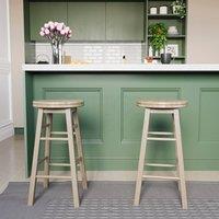 HD Designs Set of 2 Wooden Revolving Bar Stool Kitchen Dining Furniture in Brown