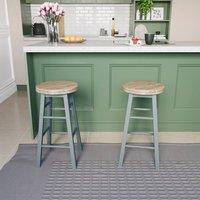 HD Designs Set of 2 Wooden Revolving Bar Stool Kitchen Dining Furniture in Grey