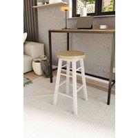 HD Designs Wooden Revolving Bar Stool Kitchen Seat Dining Furniture in White