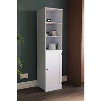HD Designs Priano 3 Open Shelves & 2-Tier Door Storage Tall Cabinet Storage in White