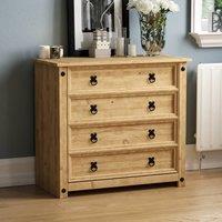 HD Designs Corona Rustic 4 Drawer Chest Storage Bedroom Furniture in Brown